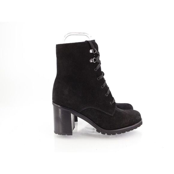 La Canadienne Parkera Waterproof Lug Boot Womens 8.5 Black Suede Lace Up Bootie - Picture 2 of 11